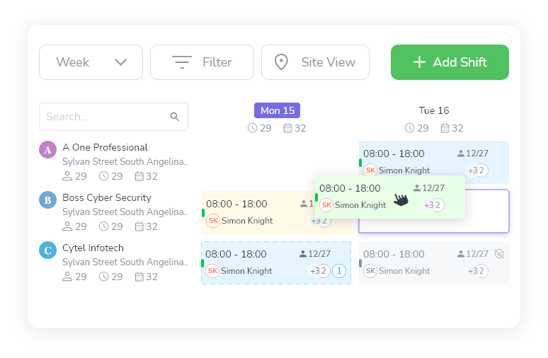 Drag-and-Drop Scheduling